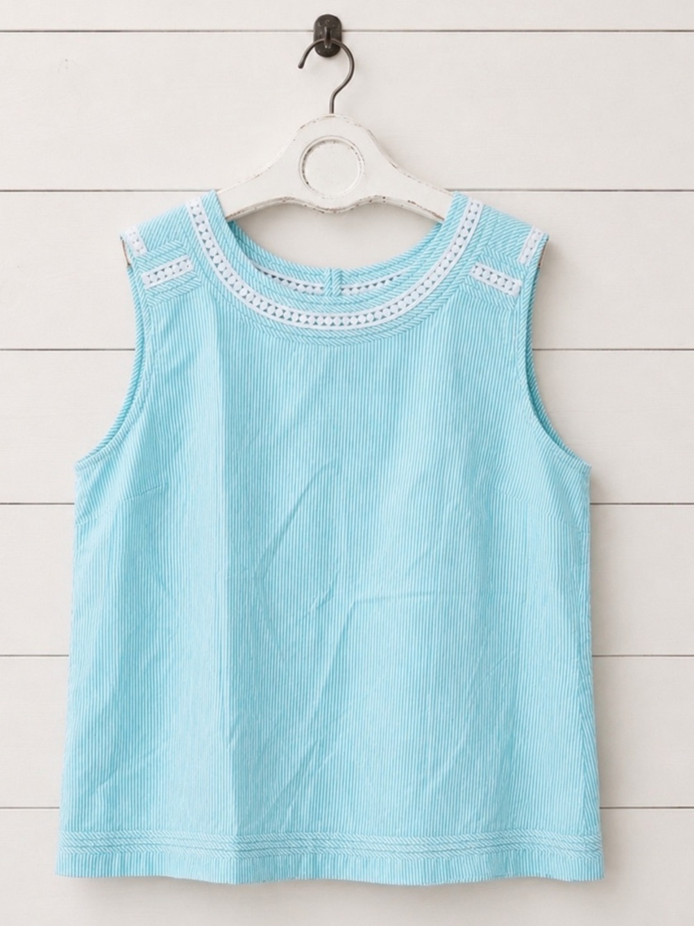 (XL) Talbots Mint 100% Cotton Cottagecore Tank Top Vacation Summer